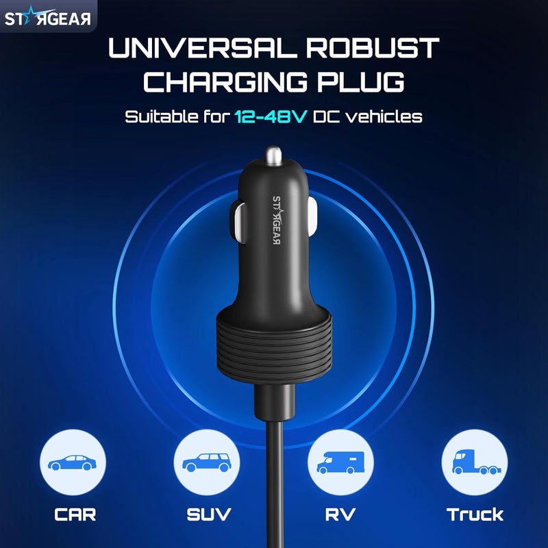STARGEAR كابل ستارلينك ميني 12 فولت 5 متر/16.4 قدم، ملحقات ستارلينك ميني كابل ولاعة السجائر 16AWG إلى كابل DC، محول شاحن السيارة ستارلينك 12 فولت-48 فولت (5 متر) - Image 3